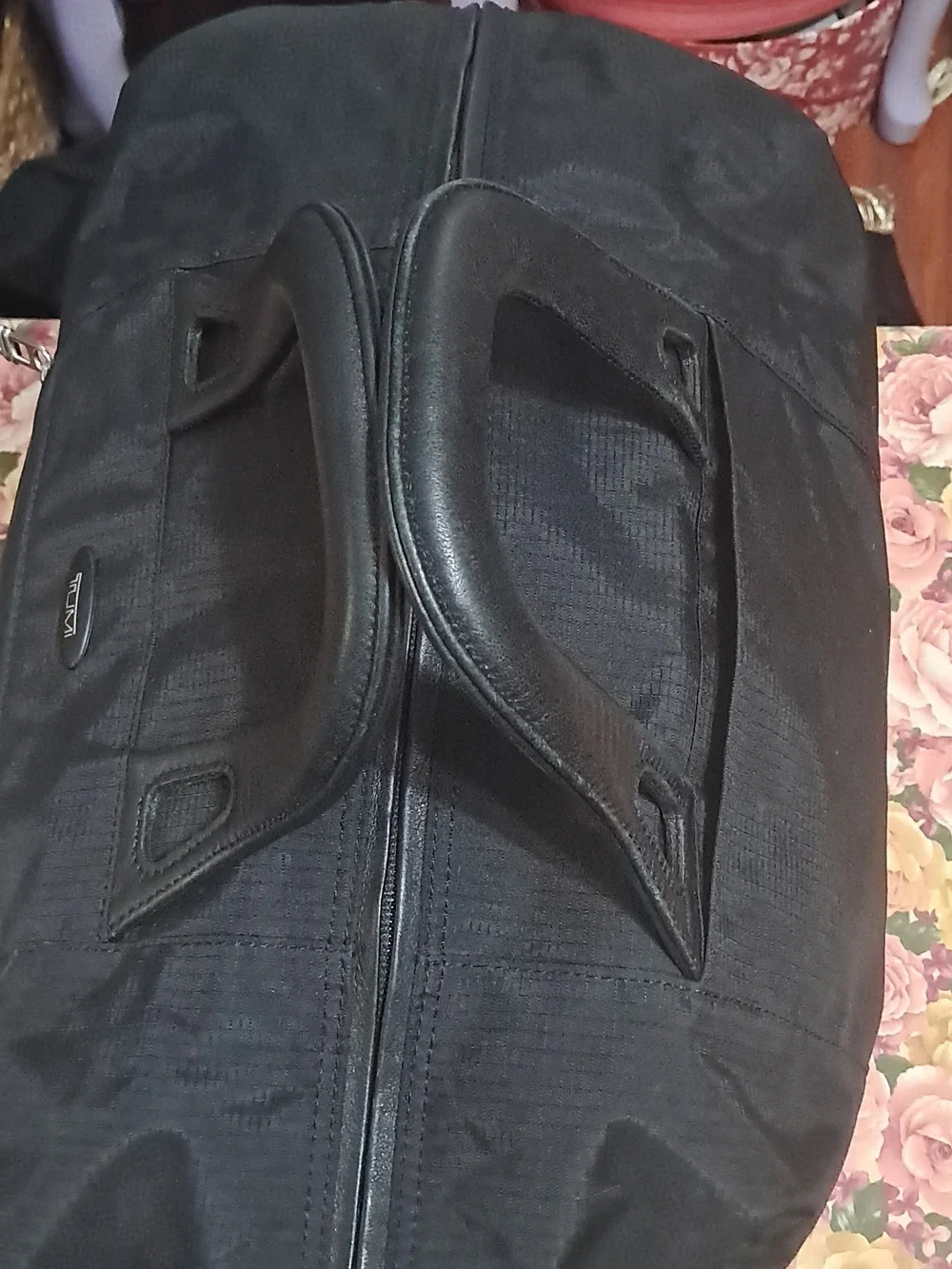Tumi Black Travel Duffel with Top Handles And Detachable Long Carry Strap
